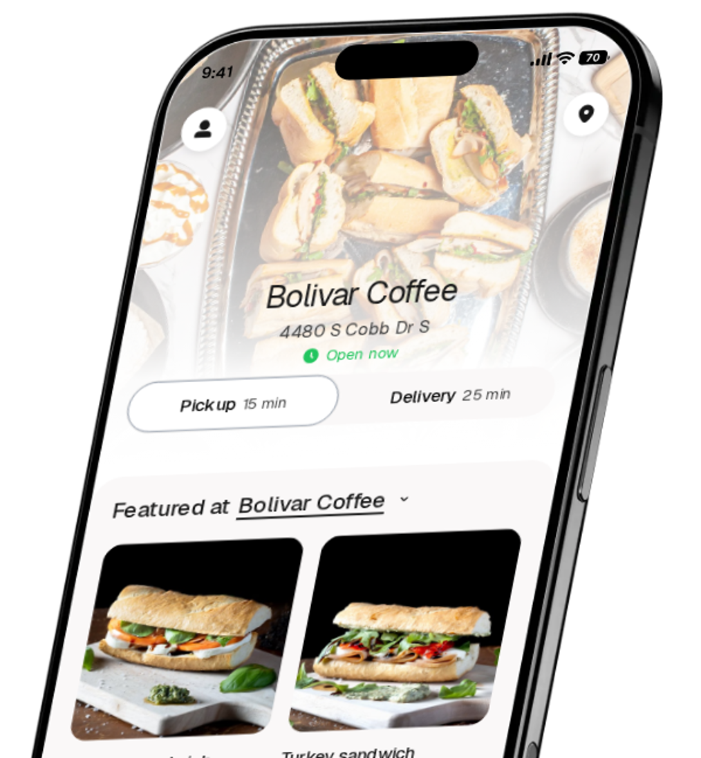 Bolivar Coffee app preview